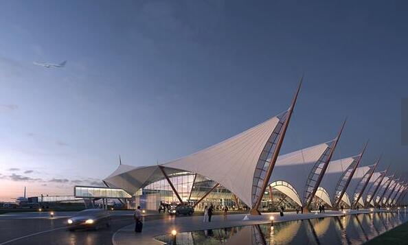 「賞析」整體鋼索膜結(jié)構(gòu)國(guó)內(nèi)首創(chuàng)，岳陽(yáng)三荷機(jī)場(chǎng)航站樓面世！