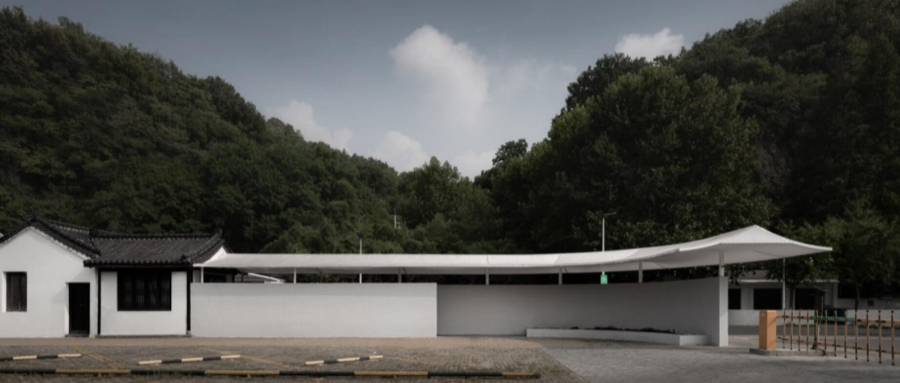 入口改造案例，張拉膜結構