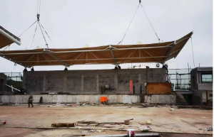 綿陽育才中學(xué)膜結(jié)構(gòu)看臺工程進展